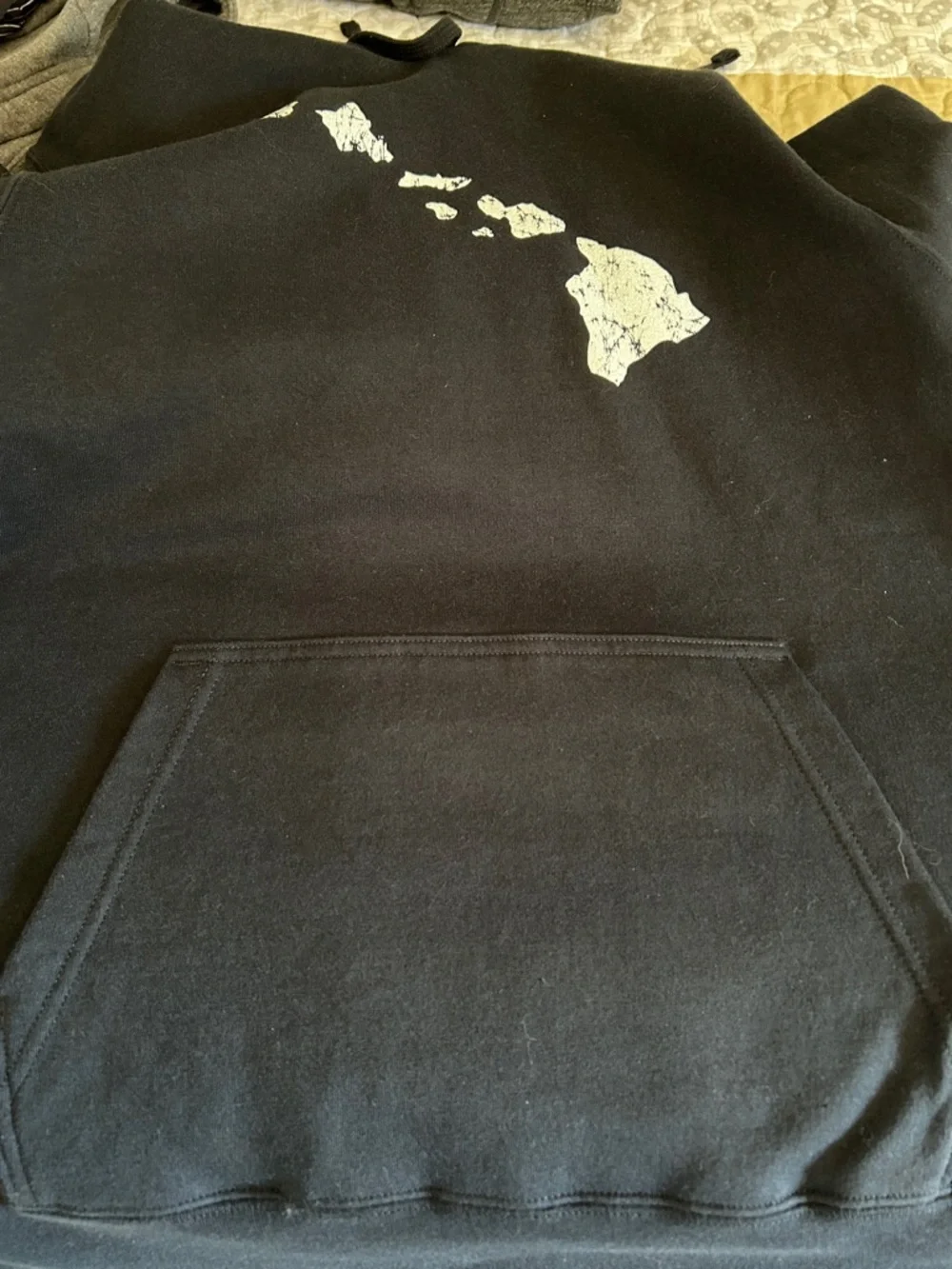 Port and Company Navy Hoodie with White Hawaii Map - Picture 4 of 5